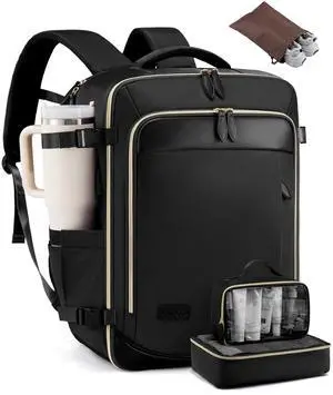 LOVEVOOK 50L Travel Backpack Carry On Airline Approved, Large Backpack with 3 Packing Cubes, TSA Travel Essentials Carry On Bag, Waterproof Weekender Overnight Luggage Daypack, Fits 18 Inch Laptop