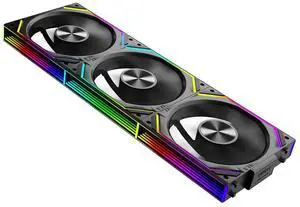 Jungle Leopard Interstellar V2 RS 120mm Case Fan Infinity Mirror Module Daisy-Chain ARGB Fan Triple Pack Suitable PC Cooling Fans 360mm AIO Cooler(Black-3Pack)