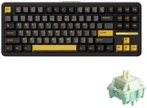 Akko TAC87 Gaming Keyboard Black & Gold Hot-Swappable Tri-Mode Mechanical Keyboard with PBT Cherry Profile Keycaps, Cilantro Switch