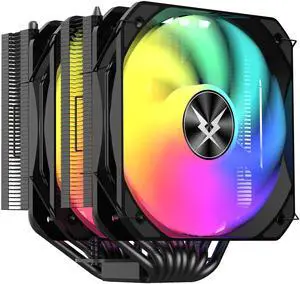 RUIX GT820 CPU Air Cooler, 8 Heat Pipes, Dual Tower, 130mm PWM Fan, 240W TDP, for AMD AM4 AM5/Intel LGA 1851/1700/1200/115X Black - RGB