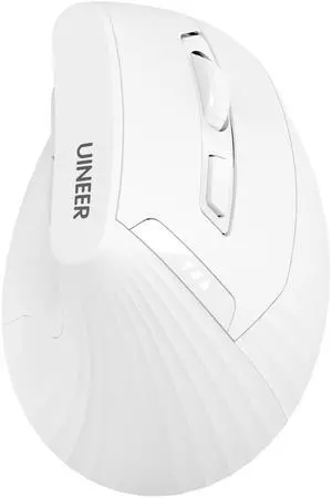Ergonomic Mouse,Wireless Mouse,Bluetooth Vertical Mouse with BT5.0/4.0/2.4G, Rechargeable with Battery Indicator,Ergonomic Design for Comfort and Reduced Wrist Strain for Home,Office Use(White)