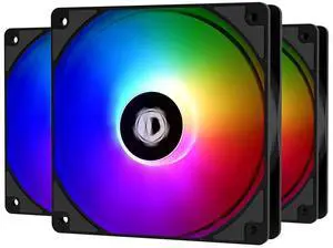 ID-COOLING XF-12025-ARGB-TRIO 120mm Case Fan ARGB 3 Pack RGB Fans 5V 3-PIN Connector MB Sync Internal Fans Cable Management Silent Fan PWM Fan for CPU Cooler/Radiator/PC Chassis