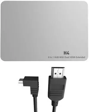AOKER H4 Laptop Screen Extension - 8 in 1 HUB with Dual HDMI Extended, 2 HDMI(4K @60Hz),3 USB A&C 3.0 Ports Hub Only Suitable for F3