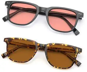 UrbanLens Indoor Fluorescent-41 Pink & Outdoor Fluorescent-60 Brown Tinted Migraine Light Sensitivity Glasses for Photophobia, Fluorescent LED Glare and Computer