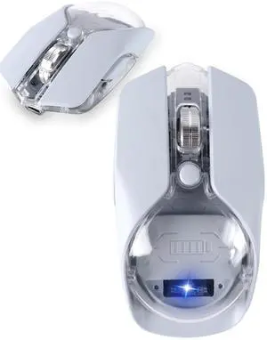 Wireless Mouse-3 Modes: 2.4G, Bluetooth & USB-C Wired, Silent, RGB, Type-C Rechargeable,Battery Display, Magnetic Shell, Ideal for Gaming & Office Use, Compatible with Laptops & MacBooks (Light Blue)