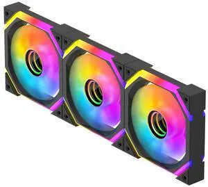 Jungle Leopard Galaxy SE 120mm ARGB Computer Case Fans,Infinity Mirror RGB Light Effect 5V 3PIN Motherboard Light Sync 800~1600RPM PWM PC Fan Suitable for Computer Case(Triple Pack Black Forward)