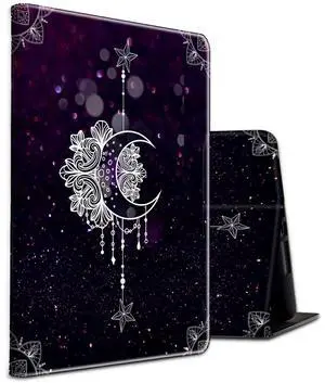 for Fire HD 8 & Fire HD 8 Plus Tablet (12th Generation, 2024/2022/2020 Release Multi-Angle Anti Slide Stand Cases with Auto Wake/Sleep for Fire 8 2024/2022,Moon Star Galaxy Floral