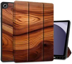 MEEgoodo Case for Samsung Galaxy Tab A9 Plus 11 inch Cover 2024 2023 with S Pen Holder, A9+ Smart Tablet Cases with Leather Trifold Stand+Soft TPU Back Shell+Smart Auto Wake/Sleep, Tree Rings