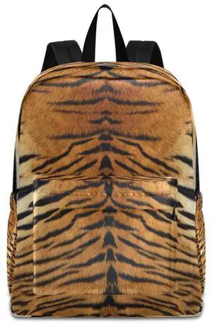 ZzWwR 3d Fashion Lifelike Tiger Skin Print Large Travel Laptop Backpack Durable Computer Bag for Men Women School Bookbag Work