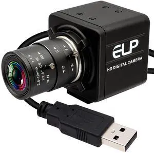 1080P USB Camera with Microphone Manual Zoom 2.8-12mm Webcam Variable Focus PC Camera H.264 Mini UVC USB2.0 USB with Camera for Computer Audio Video Close-up Camera Varifocal Lens Web Camera