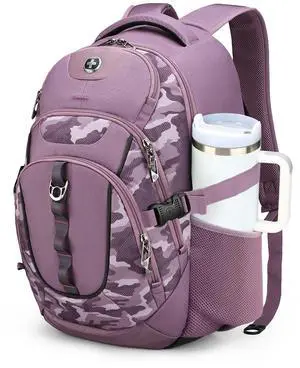 Swissdigital Design Laptop Backpack with USB Charging Port, Travel Backpack Fits 15.6 inches Computer, 31L College School Backpack for Men, Pink Camo | SD803 Swissdigital Design Laptop Backpack with USB Charging Port, Travel Backpack Fits 15.6 inches Computer, 31L College School Backpack for Men, Pink Camo | SD803