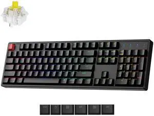 Keychron K10 Full Size Layout Bluetooth Wireless/USB Wired Mechanical Gaming Keyboard for Mac with Keychron Super Banana Switch/RGB Backlight 104 Keys Computer Keyboard for Windows Laptop(Version 2)