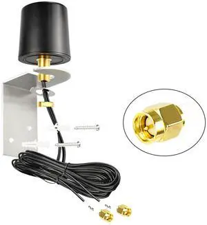 BOOBRIE 2x2 MIMO Omnidirectional Antenna 600-6000MHz 5G 4G LTE 3G Outdoor Antenna with 2x16.4ft BMR100 SMA Male Cables for Router Gateway, T-Mobile/Verizon/AT&T Home Internet