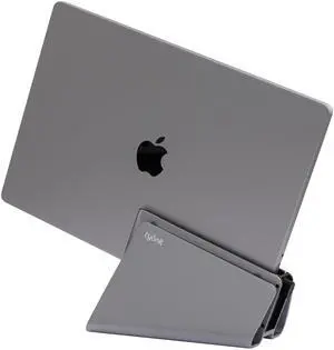 tyonit TiltSnap Pro Vertical Laptop Stand for MacBook Pro 14" & 16", Auto Thunderbolt4 USB-C Connection, Seamless Connection to The Docking Station or Display, 40Gbps, 100W PD, Space Gray