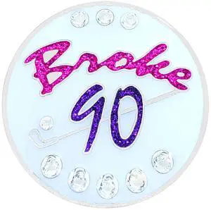 NAVIKA I Broke 90 Austrian Crystal Golf Ball Marker with Hat Clip