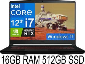 MSI GF63 Thin Gaming Laptop 156 FHDIPS 144Hz12th Gen Intel 10core i712650H GeForceRTX 4C50 16GB DDR4 512GB PCIe SSD Typec cooler Boost5 Windows 11