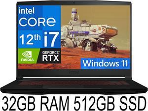 MSI GF63 Thin Gaming Laptop 156 FHDIPS 144Hz12th Gen Intel 10core i712650H GeForceRTX 4C50 32GB DDR4 512GB PCIe SSD Typec cooler Boost5 Windows 11