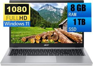 Acer Aspire 3 15 Slim Laptop, 15.6" Full HD (1920 x 1080) Display, AMD Ryzen 3 7320U Quad-Core Processor, AMD Radeon Graphics, 8GB DDR4  1TB PCIe SSD, Wi-Fi 6, Windows 11 Home