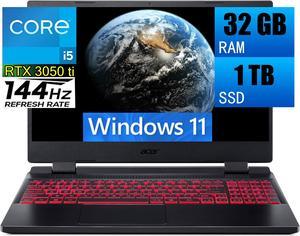 Acer Nitro 5 15 Gaming Laptop 156 FHD 144Hz Intel Core i512500H 12 cores Processor NVIDIA GeForce RTX 3050 Ti 4GB GDDR6 32GB DDR4 1TB PCIe SSD WiFi 6 Backlit Keyboard Windows 11