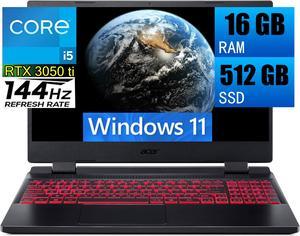 Acer Nitro 5 15 Gaming Laptop 156 FHD 144Hz Intel Core i512500H 12 cores Processor NVIDIA GeForce RTX 3050 Ti 4GB GDDR6 16GB DDR4 512GB PCIe SSD WiFi 6 Backlit Keyboard Windows 11
