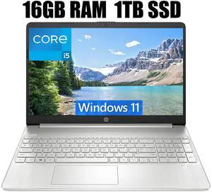 HP 15 Business Laptop, 15.6" FHD (1920 x 1080) Display, Intel Core i5-1135G7 4-core Processor, Intel Iris Xe Graphics, 16GB DDR4  1TB PCIe SSD, Wi-Fi 5, Bluetooth 4.2, Windows 11