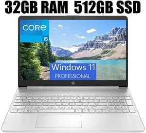 HP 15 Business Laptop, 15.6" FHD (1920 x 1080) Display, Intel Core i5-1135G7 4-core Processor, Intel Iris Xe Graphics, 32GB DDR4  512GB PCIe SSD, Wi-Fi 5, Bluetooth 4.2, Windows 11 Pro