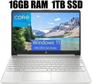 HP 15 Business Laptop, 15.6" FHD (1920 x 1080) Display, Intel Core i5-1135G7 4-core Processor, Intel Iris Xe Graphics, 16GB DDR4  1TB PCIe SSD, Wi-Fi 5, Bluetooth 4.2, Windows 11 Pro
