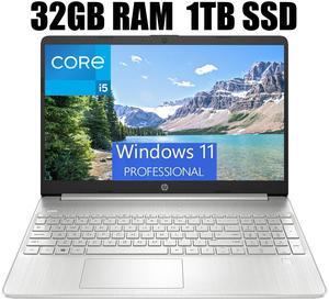 HP 15 Business Laptop, 15.6" FHD (1920 x 1080) Display, Intel Core i5-1135G7 4-core Processor, Intel Iris Xe Graphics, 32GB DDR4  1TB PCIe SSD, Wi-Fi 5, Bluetooth 4.2, Windows 11 Pro