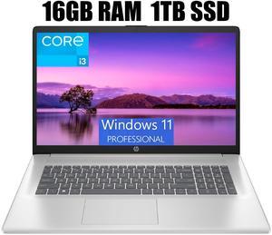 HP 17 Laptop, 17.3" FHD (1920 x 1080) Display, Intel Core i3-1215U 6 Cores Processor, Intel UHD Graphics, 16GB DDR4  1TB PCIe SSD, Numeric Keypad, Webcam, Wi-Fi, HDMI, Windows 11 Pro