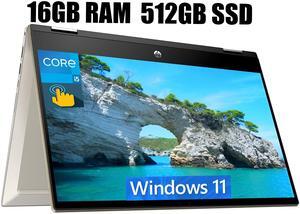 HP Pavilion X360 2-in-1 14 Laptop, 14" FHD (1920 x 1080) Touchscreen, Intel Core i5-1135G7 4 cores Processor, Intel Iris Xe graphics, 16GB DDR4  512GB PCIe SSD, Fingerprint reader, Windows 11
