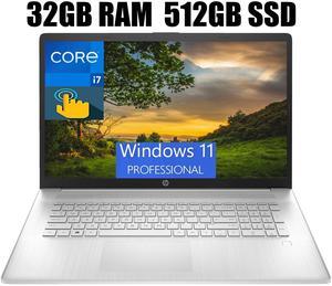 HP 17 Business Laptop, 17.3" HD+ Touchscreen, Intel Core i7-1355U 10 Cores Processor, Intel Iris Xe Graphics, 32GB DDR4  512GB PCIe SSD, Fingerprint Reader, Wi-Fi 6, Windows 11 Pro