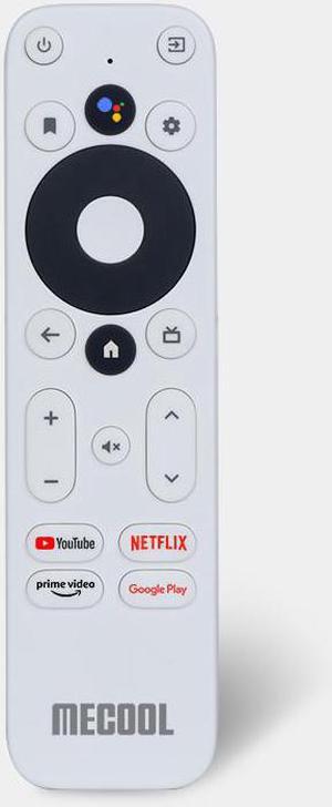 MECOOL Google G10 Reference Voice Remote for Google TV 10 and Newer Streaming Boxes. App and Channel+- buttons are not compatible with Chromecast.