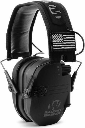 Walkers Razor Slim Shooter Electronic Ear Protection Muffs, Black Patriot