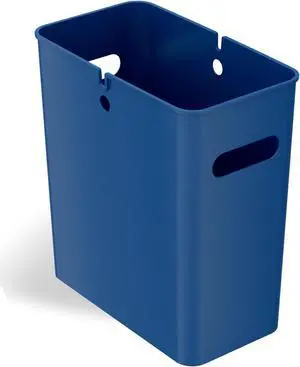 iTouchless SlimGiant 4.2 Gallon Slim Trash Can with Handles, 16 Liter Plastic Small Wastebasket Hanging Garbage Bin, Magazine/ File Folder Storage Container for Home, Office, Bathroom, Kitchen, Blue