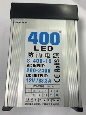 For LED 12V400W Rainproof Power Supply 12V33A-34A 33.3A S-400-12