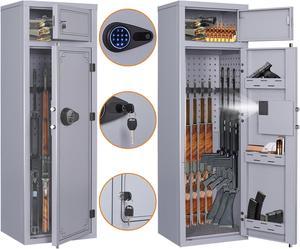 KAER 8-12 Rifle Gun Safe, Large Unassembled Rifle Safe,Electronic Gun Safes for Home Rifles and Pistols (with/Without Scope),Double Storage Gun Cabinets/Removable Gun Rack /3 Pistol Racks