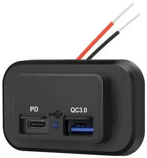 12-24V Dual USB PD & QC3.0 Car Fast Charger Socket LED Power Outlet for Boat RV 12-24V Dual USB PD & QC3.0 Car Fast Charger Socket LED Power Outlet for Boat RV
