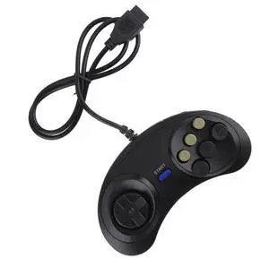 2X 6 Button Game Pad Controller For SEGA Genesis Black Old School Classic New 2X 6 Button Game Pad Controller For SEGA Genesis Black Old School Classic New