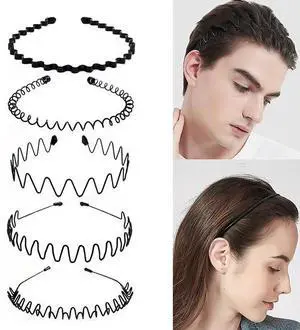 6Pcs Metal Hair Headband Wave Style Hoop Band Comb Sports Hairband Men Women US 6Pcs Metal Hair Headband Wave Style Hoop Band Comb Sports Hairband Men Women US