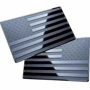 2PCS Metal USA Flag Sticker American Car Truck Decal Emblem Black 2PCS Metal USA Flag Sticker American Car Truck Decal Emblem Black