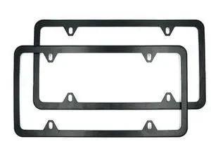 2x High Quality Stainless Steel Metal License Plate Frame Tag Cover Black New US 2x High Quality Stainless Steel Metal License Plate Frame Tag Cover Black New US