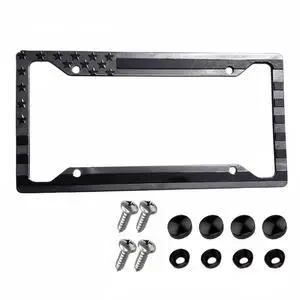 1X Black 3D USA American Flag License Plate Frame Holder Auto Car Tag Decal ABS 1X Black 3D USA American Flag License Plate Frame Holder Auto Car Tag Decal ABS