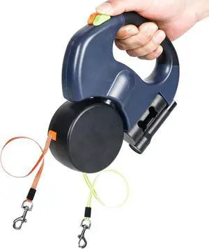 Dual Pet Leash Retractable Reflective Lead 360 Swivel Double Dog Walking Leash Dual Pet Leash Retractable Reflective Lead 360 Swivel Double Dog Walking Leash