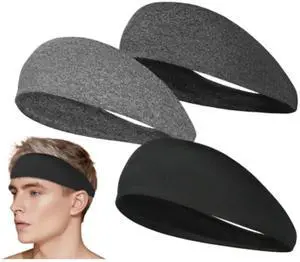 3x Mens Women Sweat Sweatband Headband Stretch Sports Head Band Yoga Gym Running 3x Mens Women Sweat Sweatband Headband Stretch Sports Head Band Yoga Gym Running