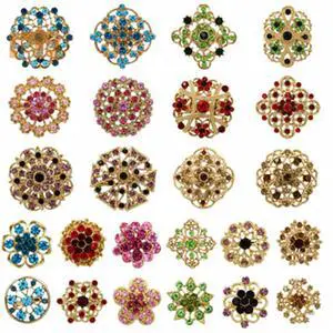 24pc Vintage Brooch Lot Mixed Alloy Rhinestone Crystal Pins Wedding Bouquet DIY 24pc Vintage Brooch Lot Mixed Alloy Rhinestone Crystal Pins Wedding Bouquet DIY