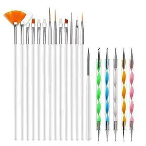 20PCS/Set Nail Art Design Dotting Painting Drawing Polish Brush Pen Tools UV Gel 20PCS/Set Nail Art Design Dotting Painting Drawing Polish Brush Pen Tools UV Gel