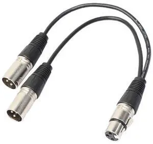 3Pin XLR Female Jack To Dual 2 Male Plug Y Splitter Cable Adapter Microphone USA 3Pin XLR Female Jack To Dual 2 Male Plug Y Splitter Cable Adapter Microphone USA