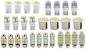 28pcs Car Interior White Combo LED Map Dome Door Trunk License Plate Light Bulbs 28pcs Car Interior White Combo LED Map Dome Door Trunk License Plate Light Bulbs