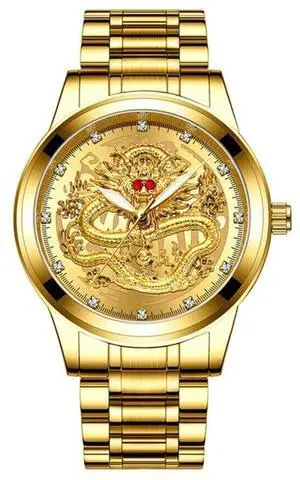 Business Gift Waterproof Gold Men's Diamond Quartz Watch Classic Stainless Steel Business Gift Waterproof Gold Men's Diamond Quartz Watch Classic Stainless Steel