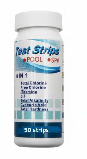 6 IN 1 Chlorine Dip Test Strips Hot Tub SPA Swimming Pool PH Tester Paper Bottle - 50 Pack 6 IN 1 Chlorine Dip Test Strips Hot Tub SPA Swimming Pool PH Tester Paper Bottle - 50 Pack
